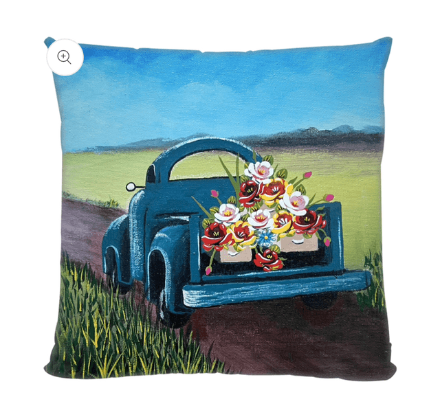 Faux Suede Canal Art Inspired Cushion + Pad