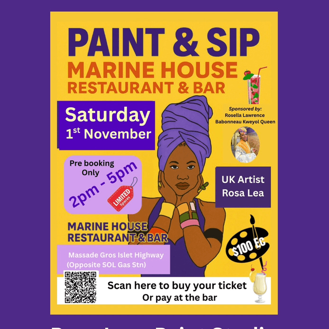 🎨 Paint & Sip – Marine House, Saint Lucia 🍷 