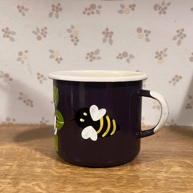 Bee Kind Espresso Mugs – Hand-Painted Canal Art 150ml 🐝🌸