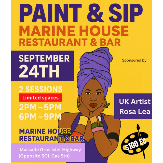 Paint &amp; Sip Marine House Restaurant &amp; Bar ~ Saint Lucia 🍷 