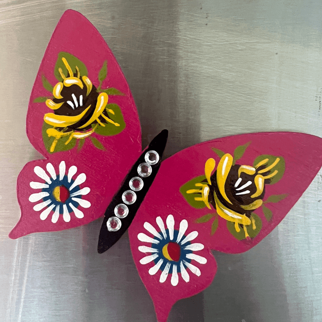 Hand-Painted Butterfly Fridge Magnets – Canal Art Inspired