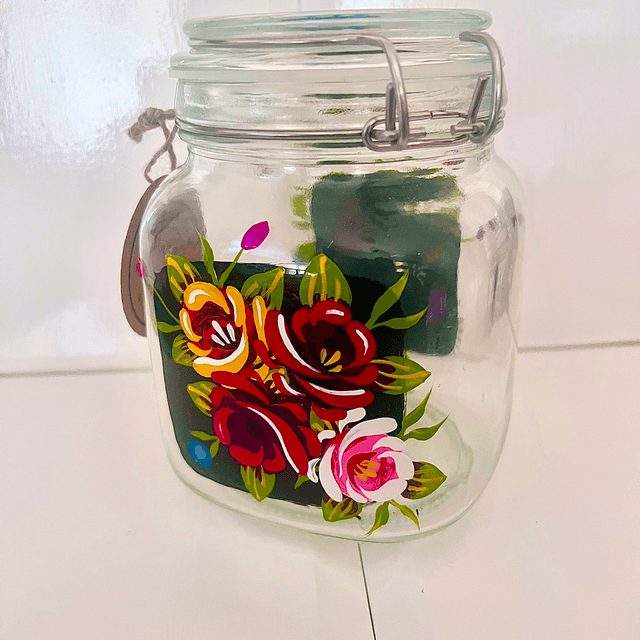Hand Painted Canal Art Storage Jar